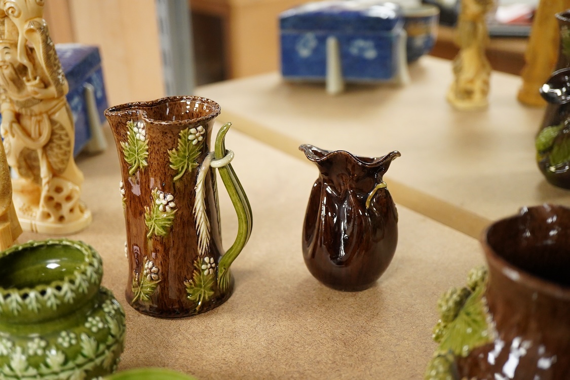 A collection of miniature Rye pottery jugs, vases etc. tallest 10.5cm
